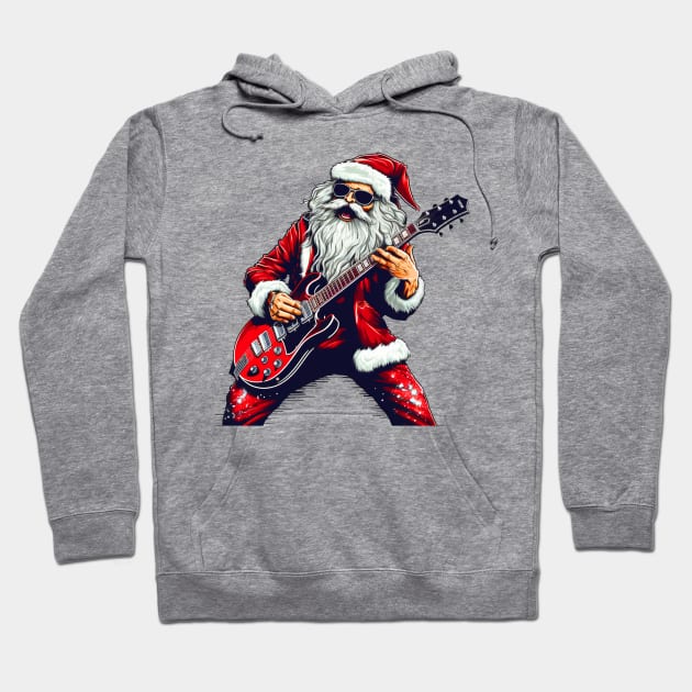 Guitar Santa Hoodie by MZeeDesigns